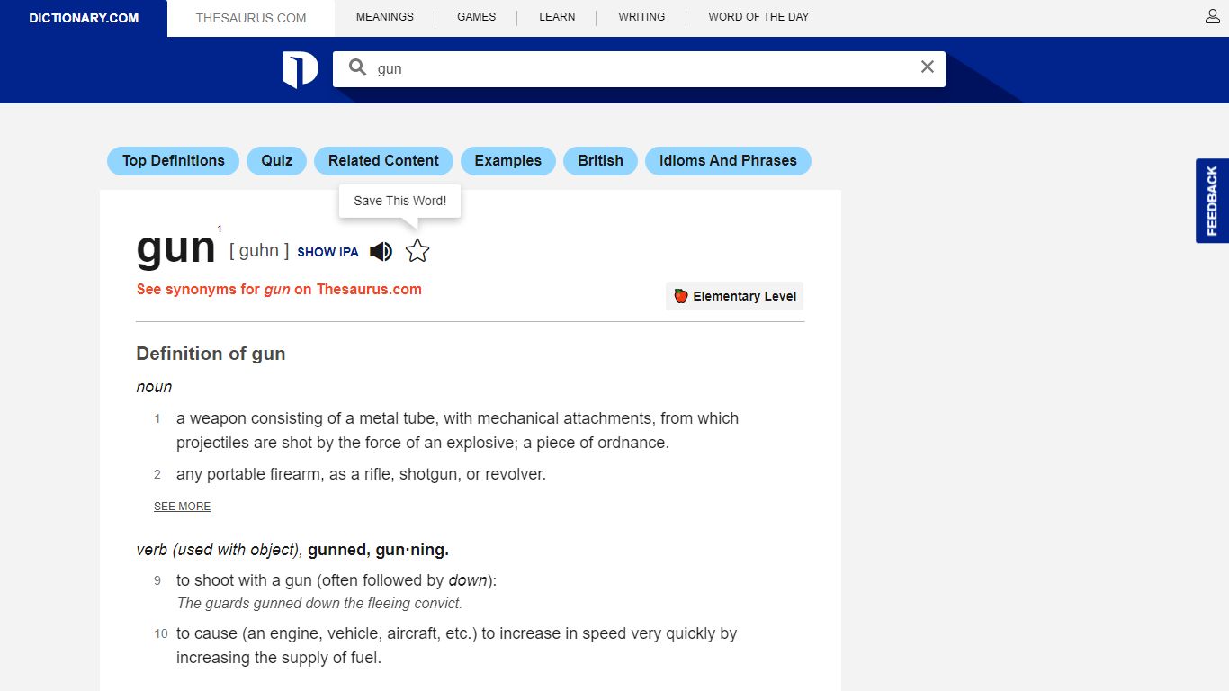 Gun Definition & Meaning | Dictionary.com